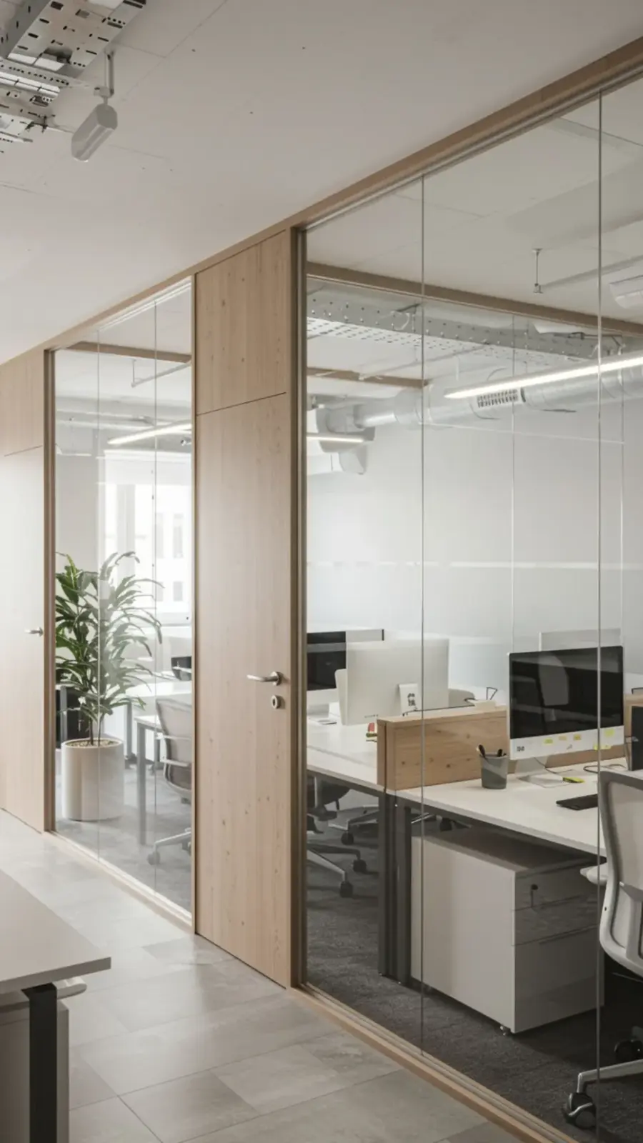 Glass partitions
